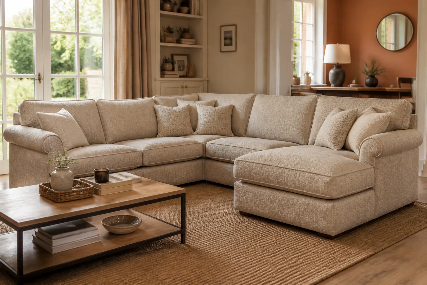 Corner sofa in a living room