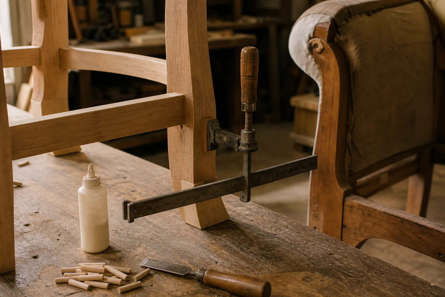 Wooden chair frame