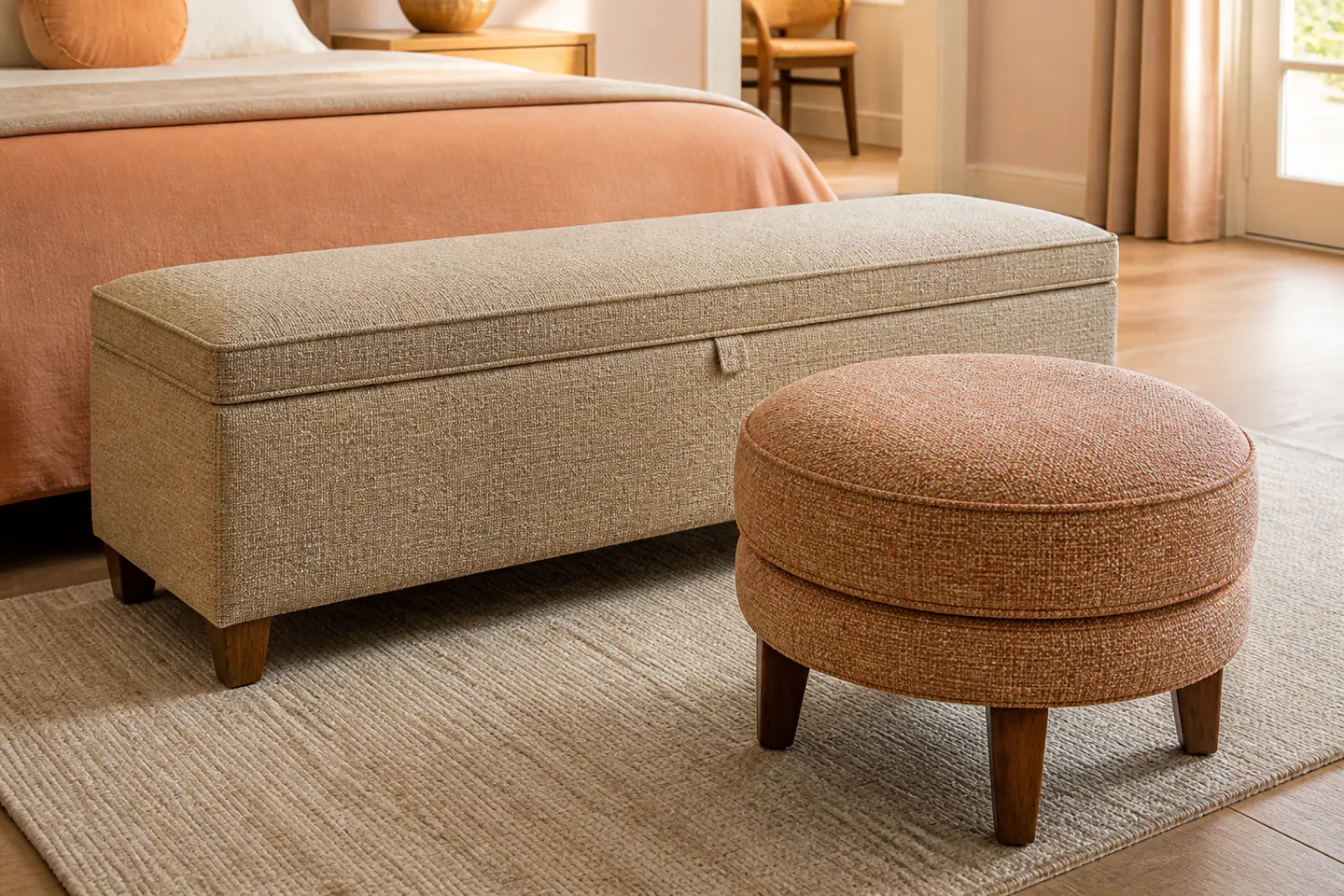Upholstered ottoman bench