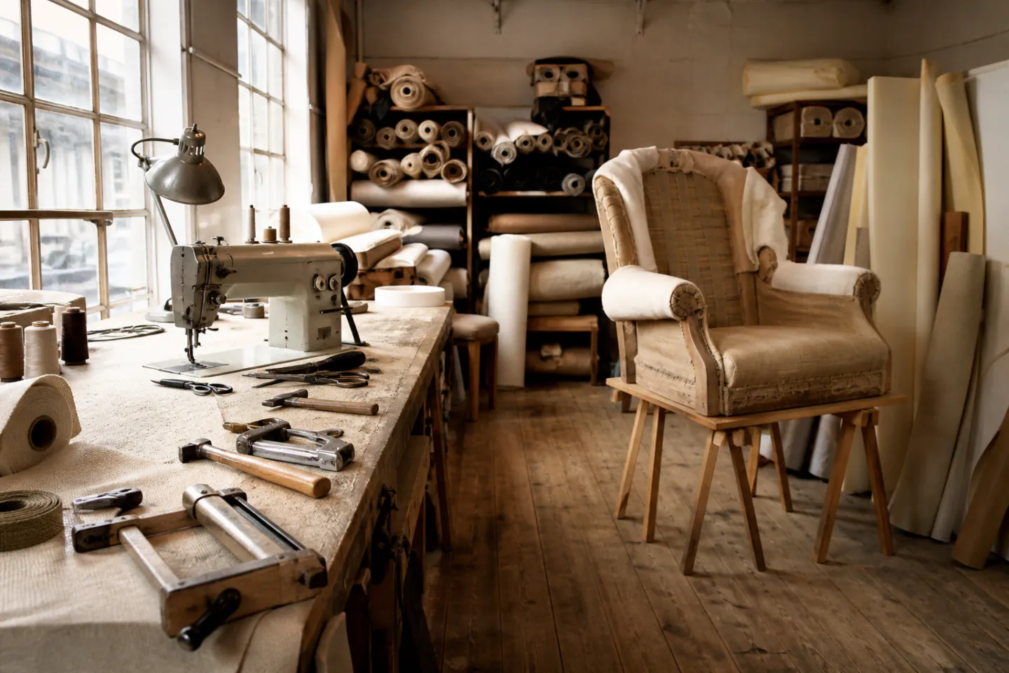 Upholstery workshop craft